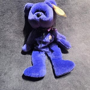 Ty Beanie Baby Royal Blue Teddy Bear